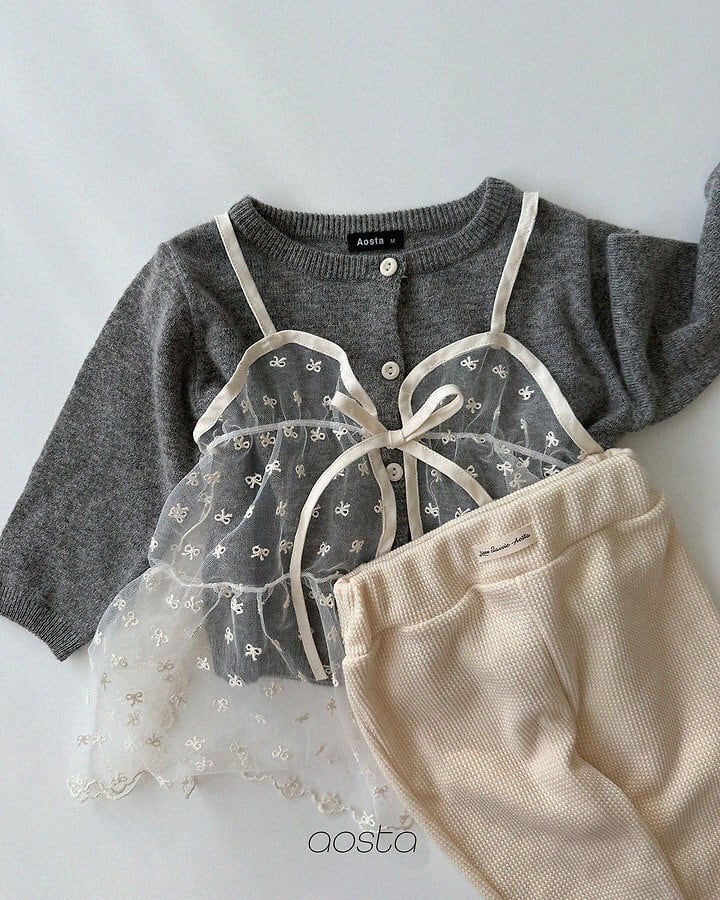 lace ribbon open dress