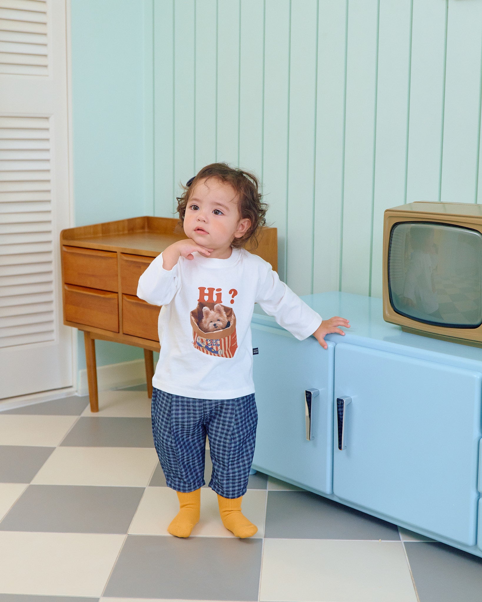 Oott Bebe Denim Check Pants