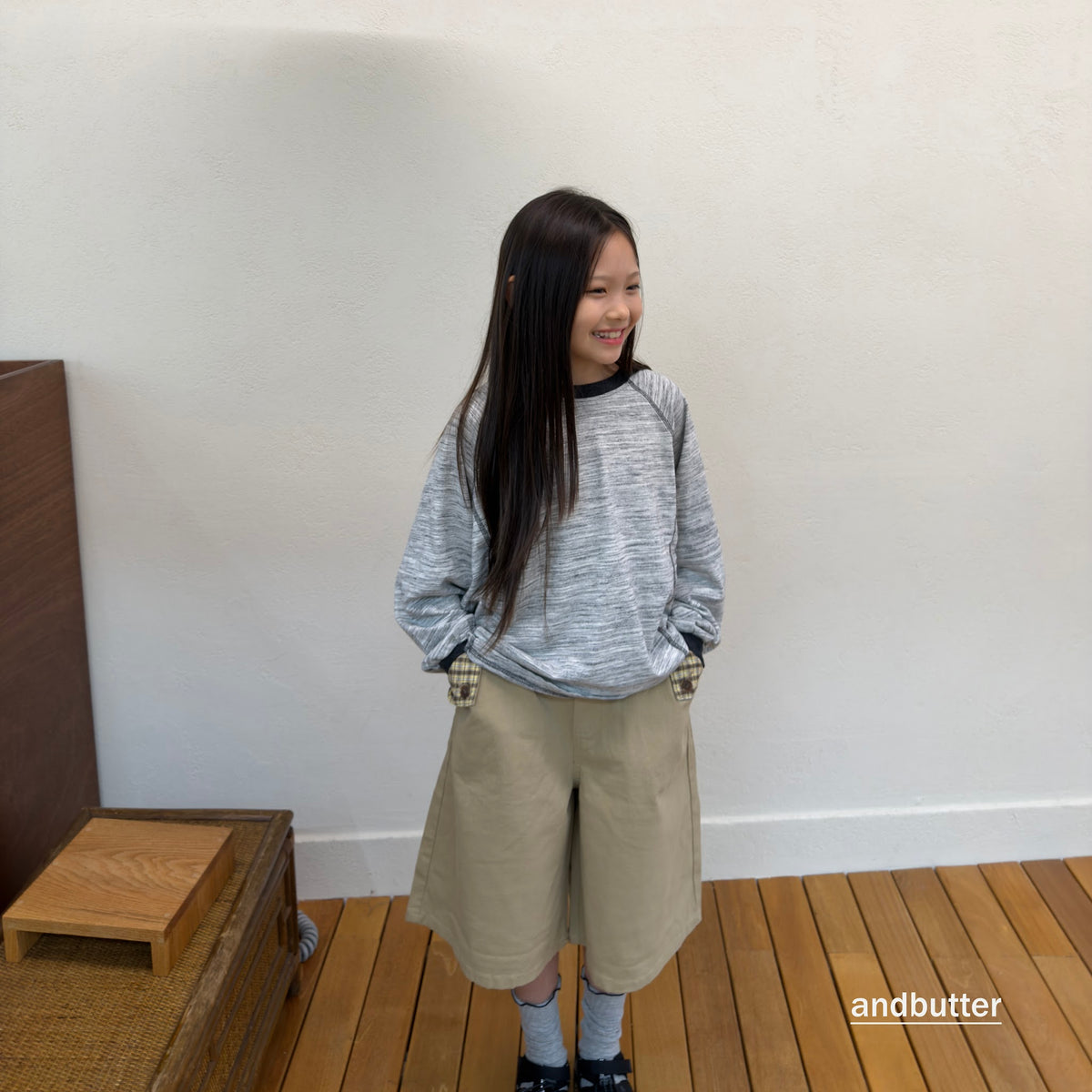andbutter Hidden Check Bermuda Pants