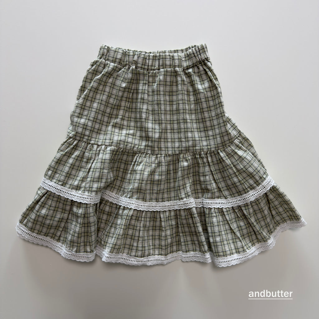 andbutter Check Tiered Skirt