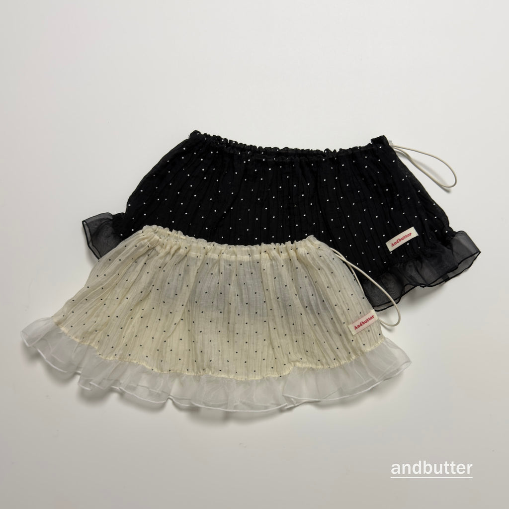 andbutter Wrinkle Dot Layered Skirt