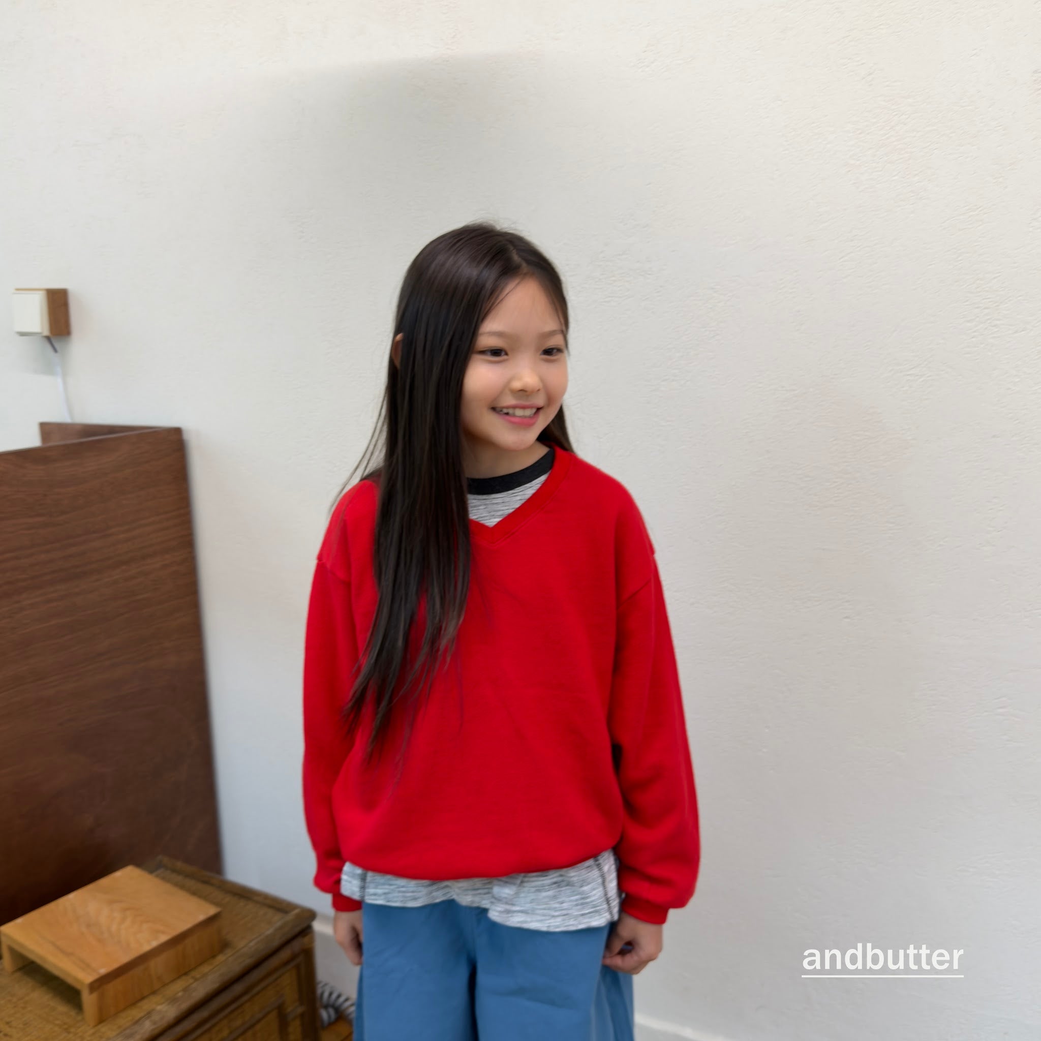 andbutter Soft V-Neck Sweatshirt