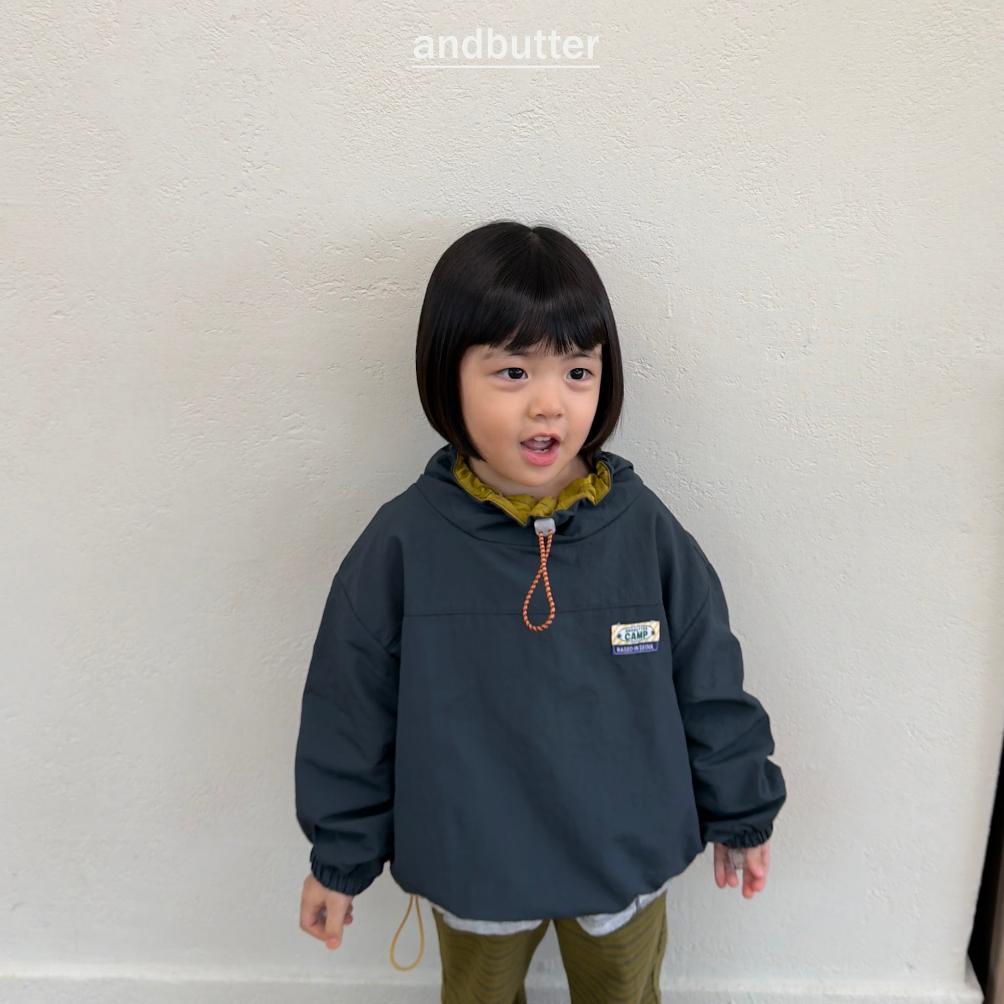 andbutter Color Neck Anorak