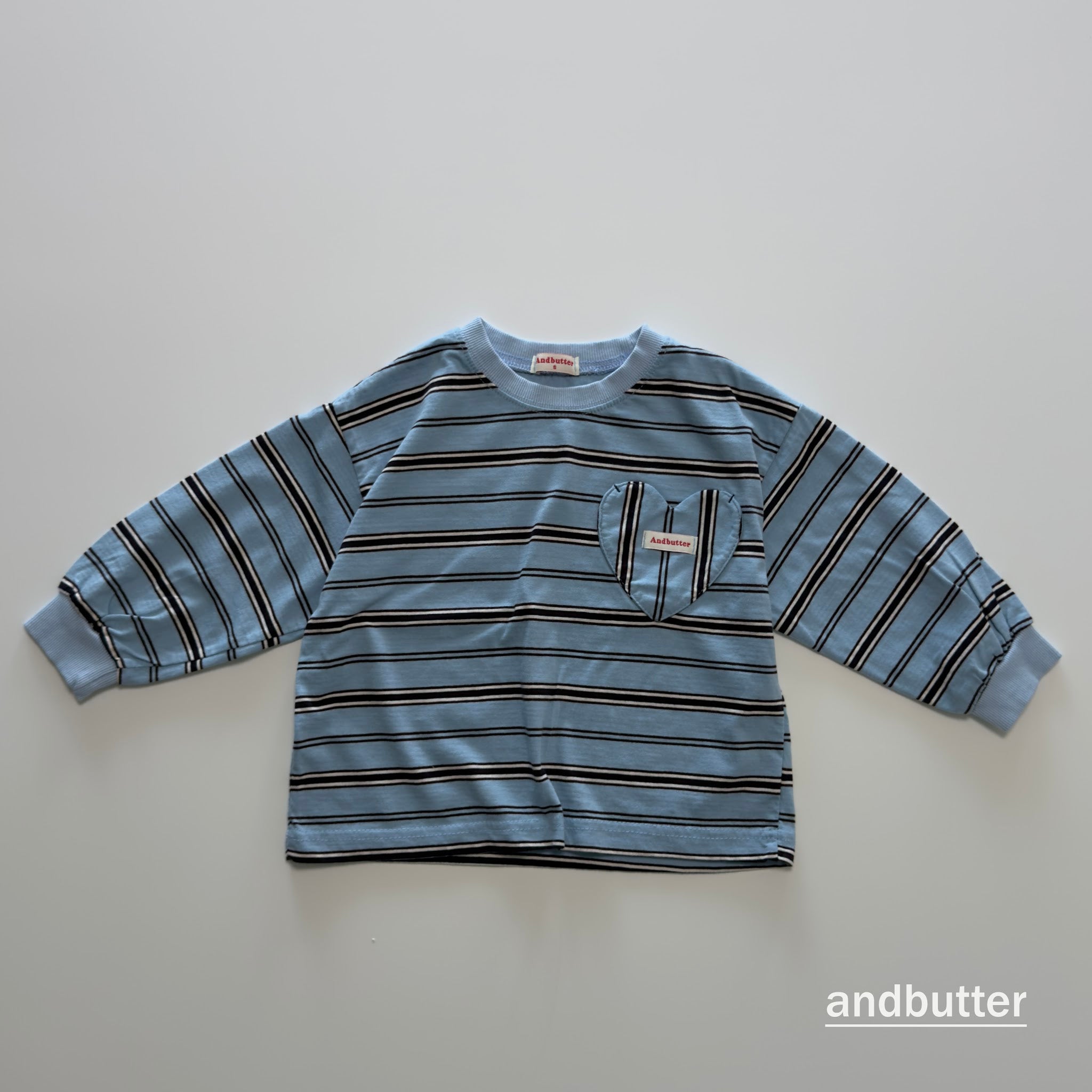andbutter Heart Pocket Stripe T-Shirt