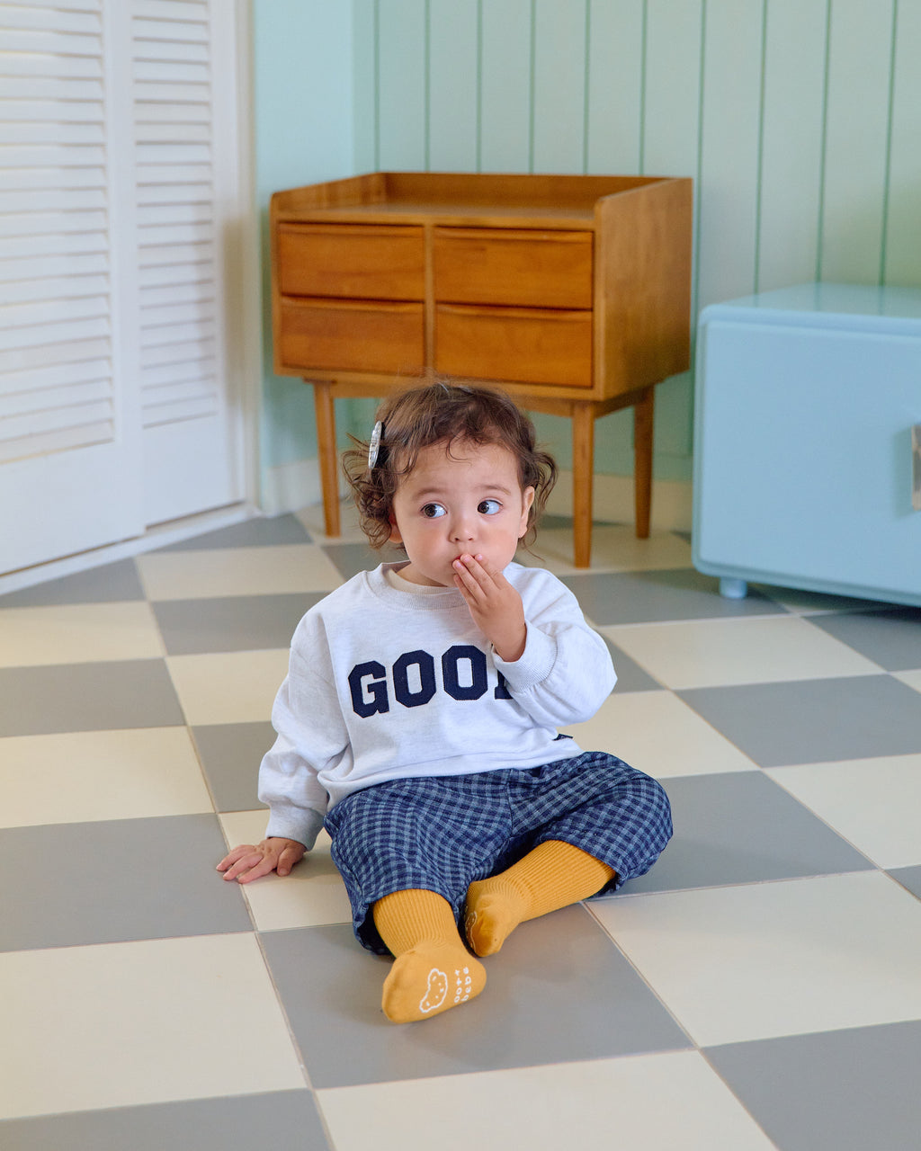 Oott Bebe Denim Check Pants