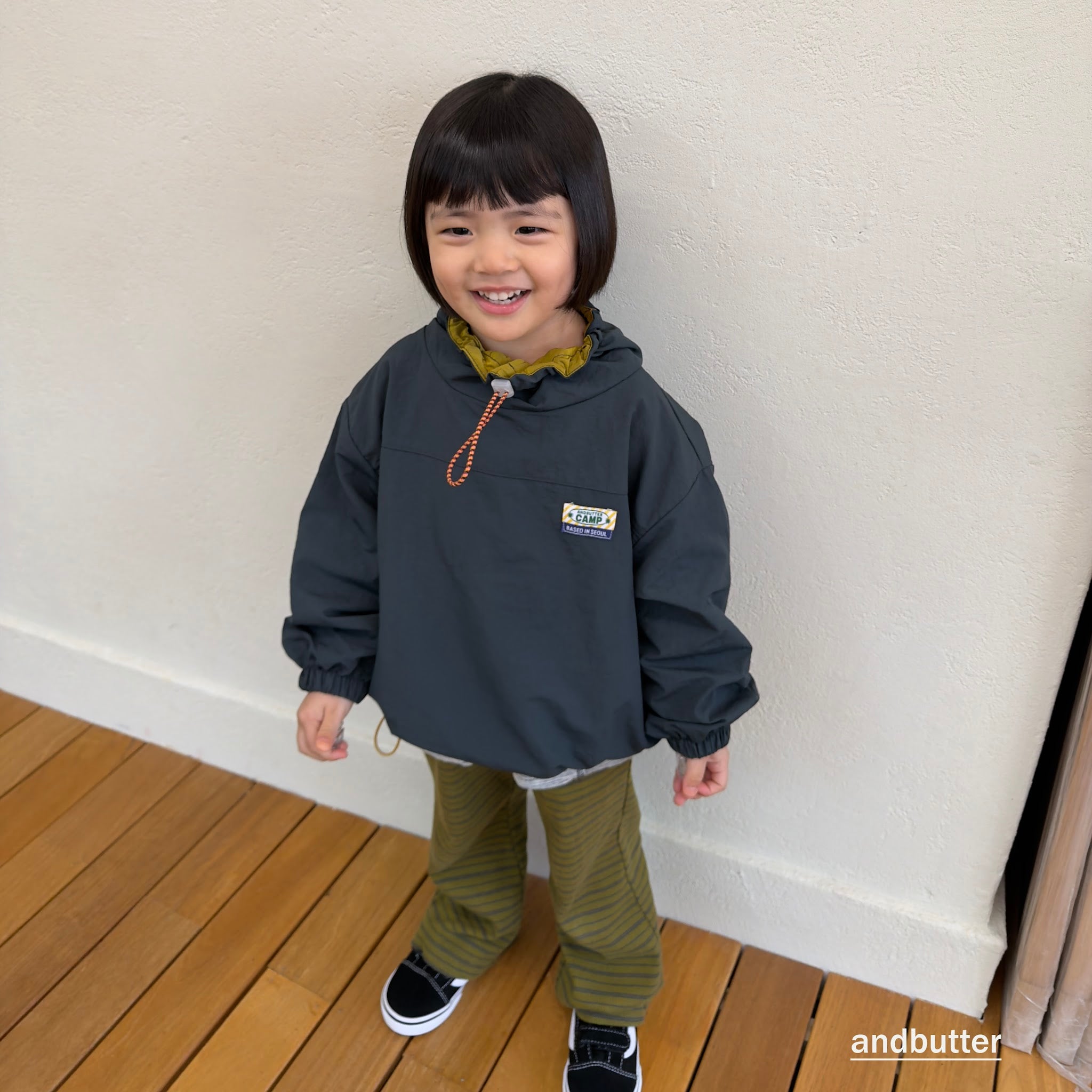 andbutter Color Neck Anorak