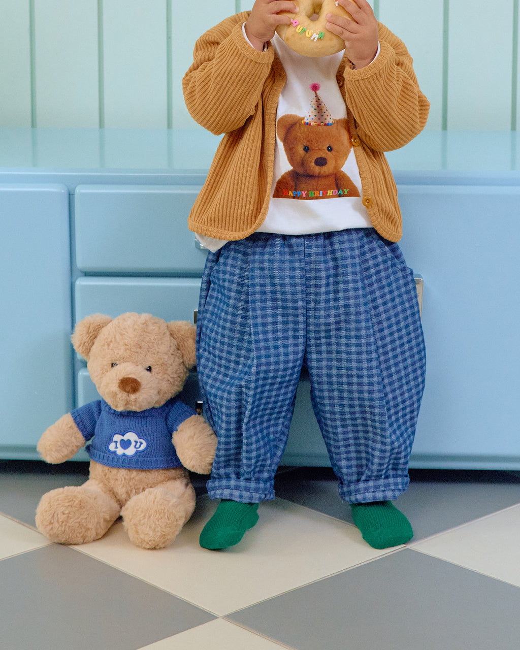 Oott Bebe Denim Check Pants