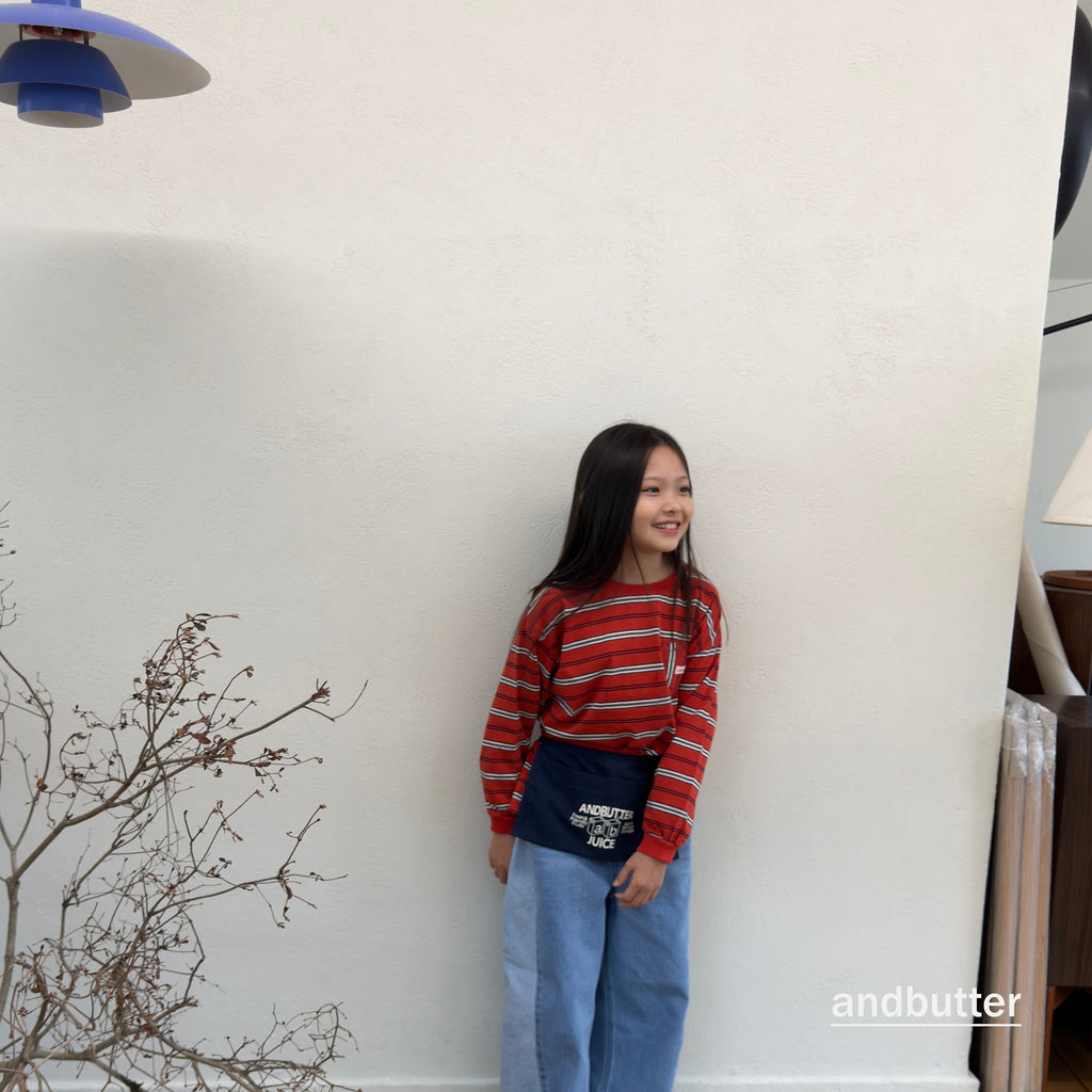 andbutter Heart Pocket Stripe T-Shirt