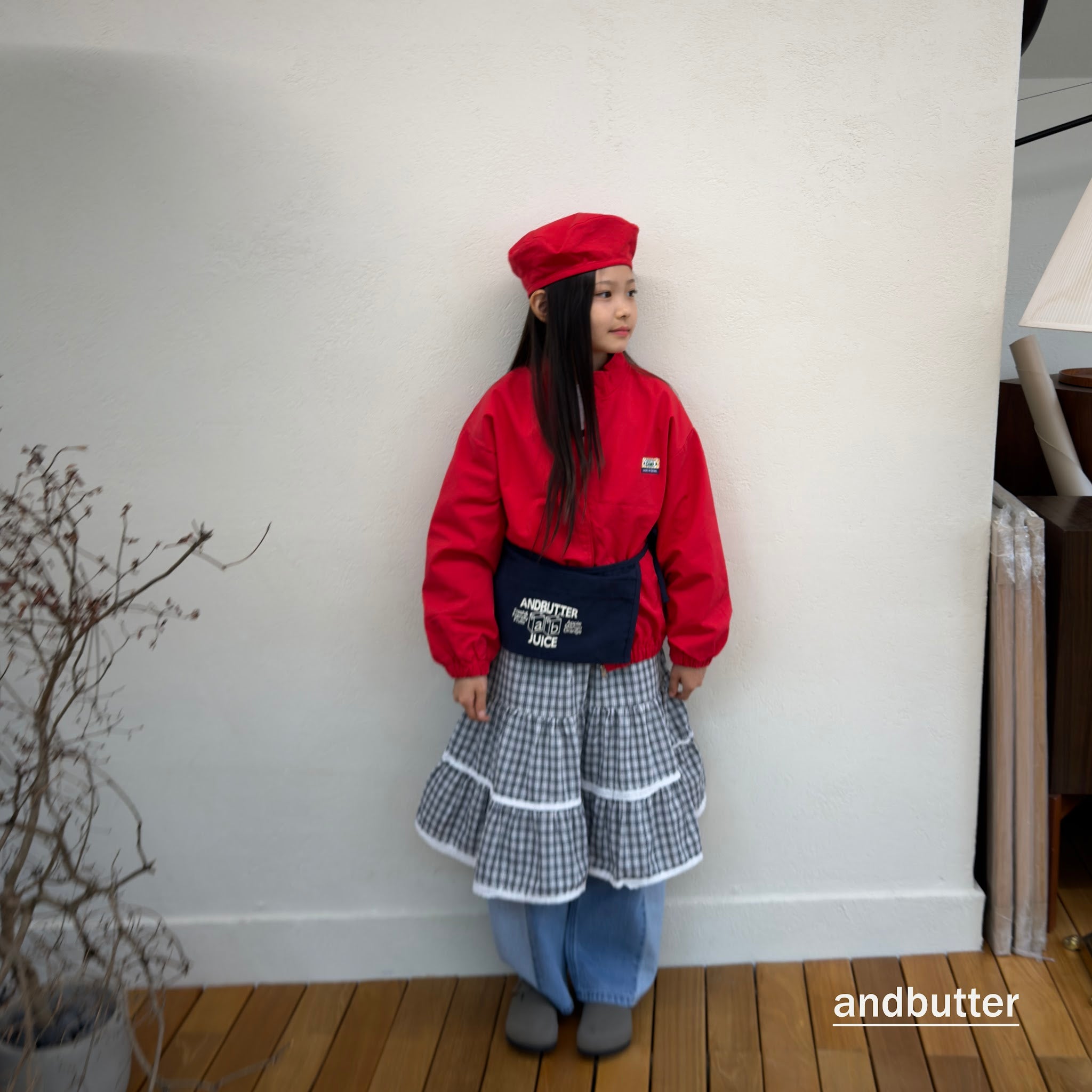 andbutter Check Tiered Skirt