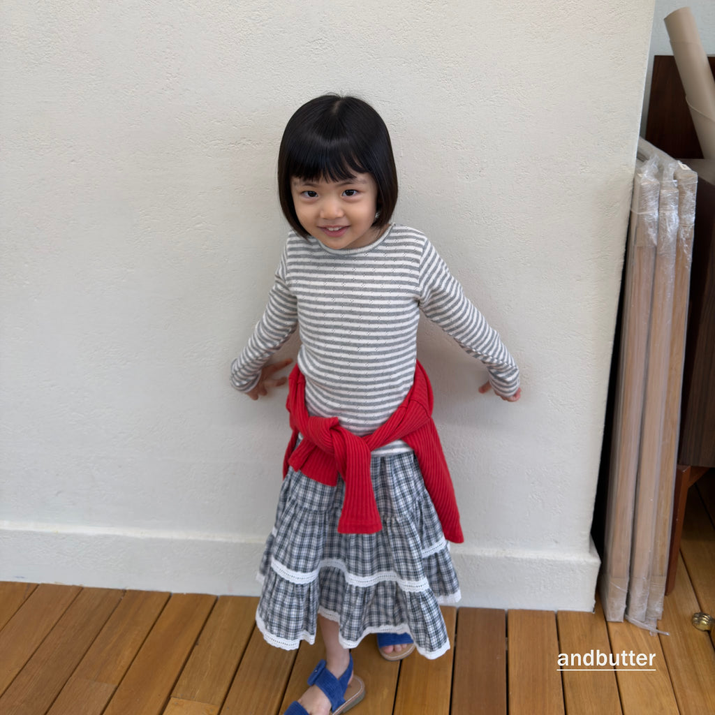 andbutter Check Tiered Skirt
