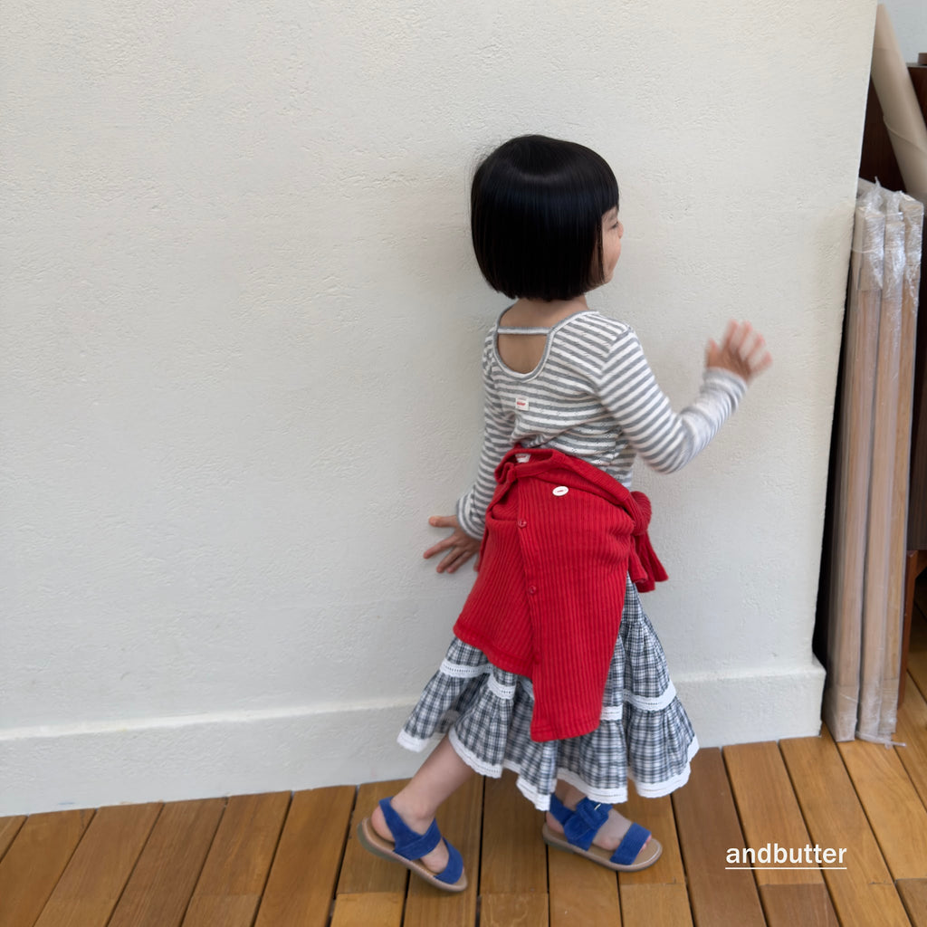 andbutter Check Tiered Skirt
