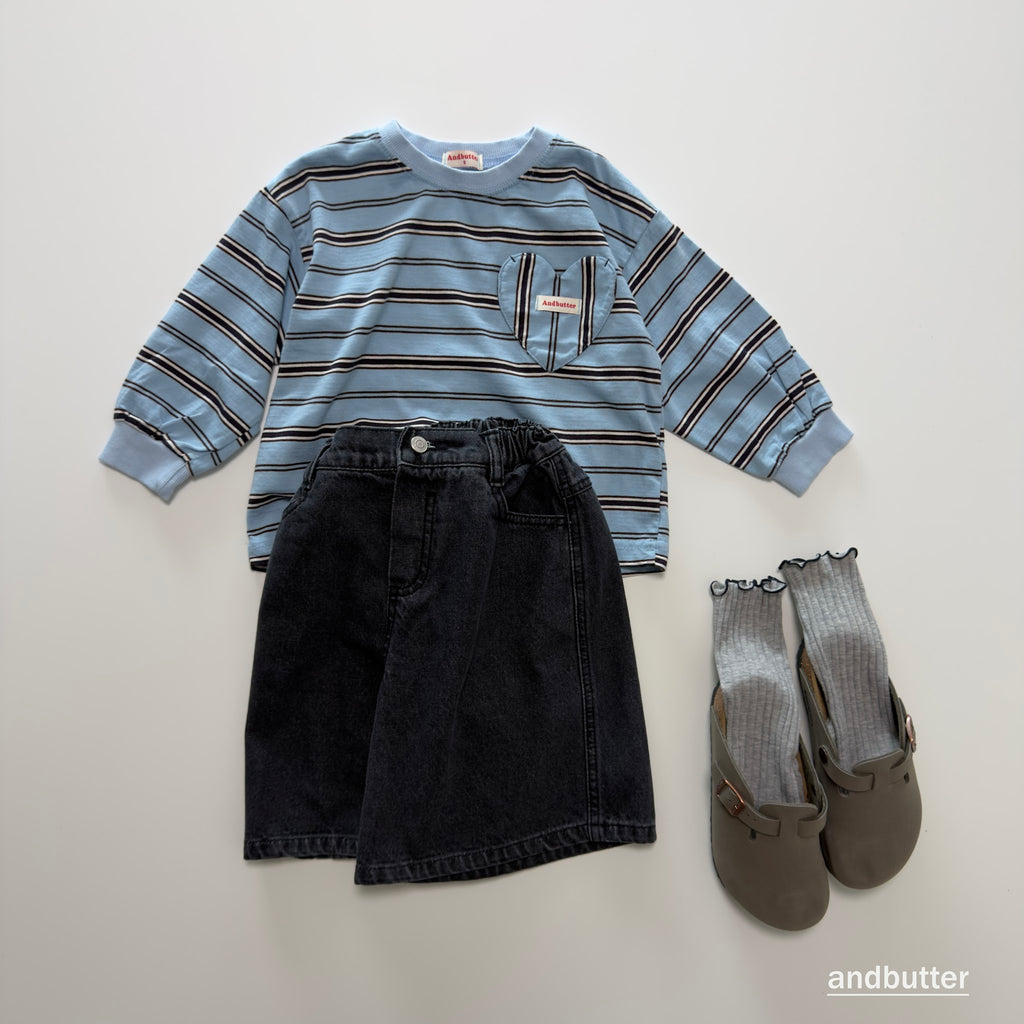 andbutter Heart Pocket Stripe T-Shirt