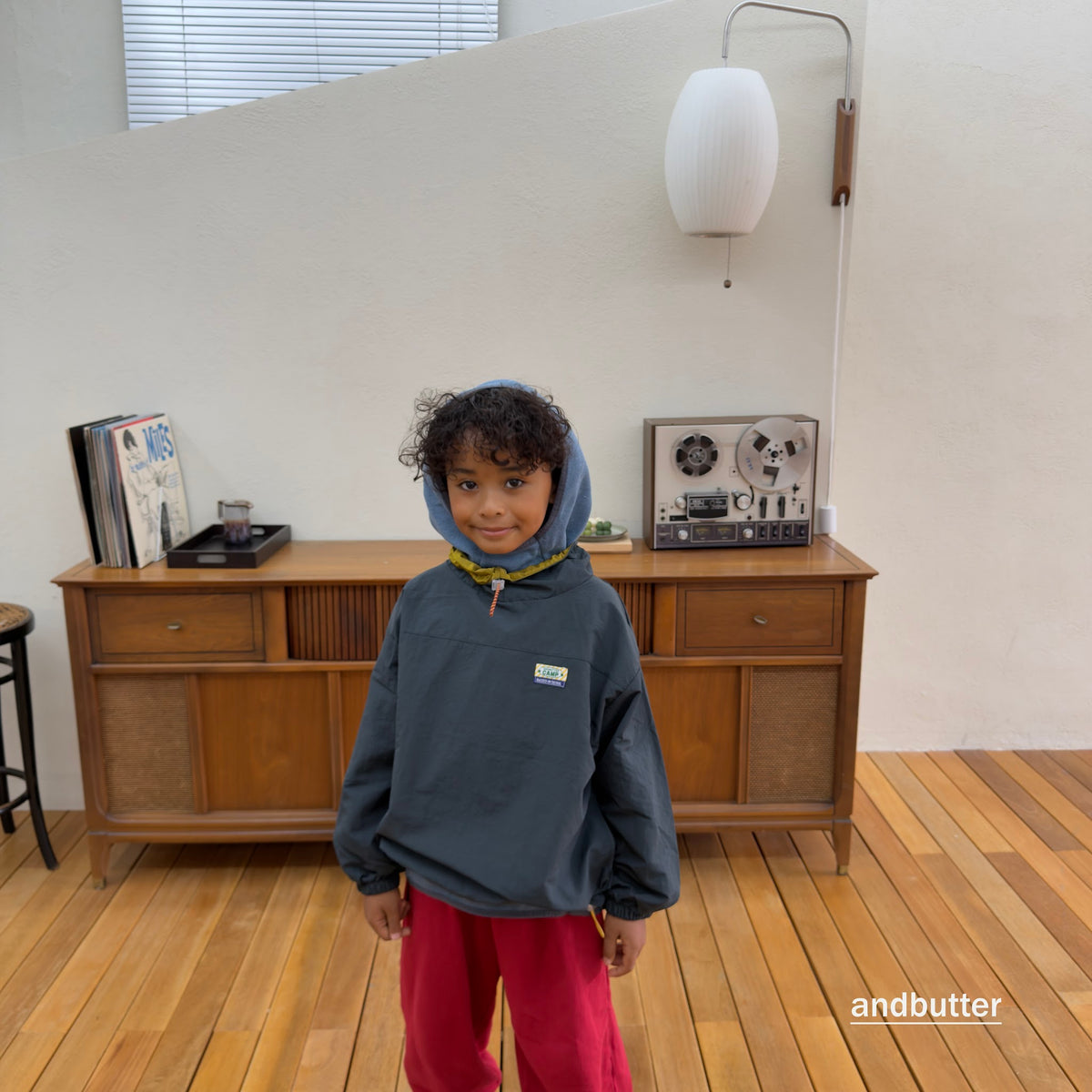 andbutter Color Neck Anorak
