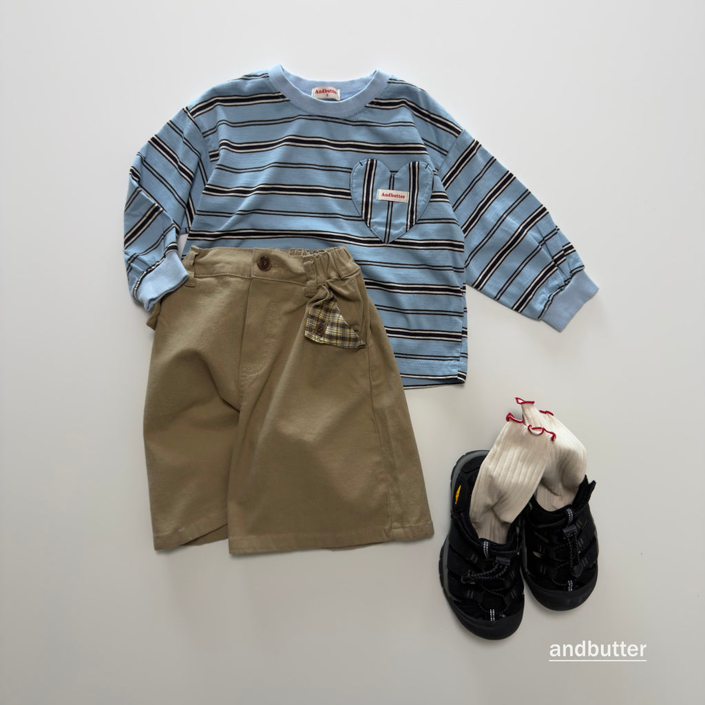 andbutter Heart Pocket Stripe T-Shirt