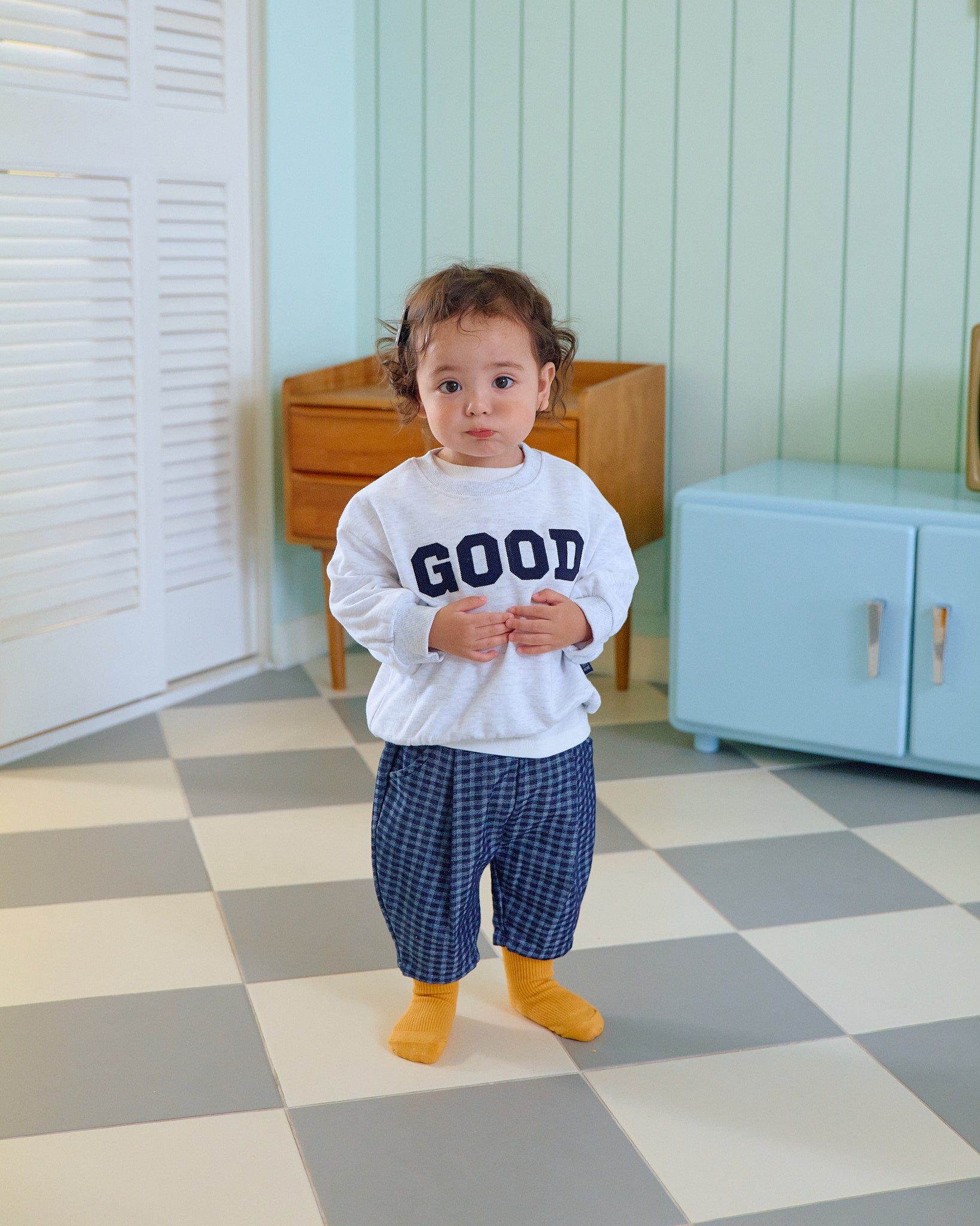 Oott Bebe Denim Check Pants