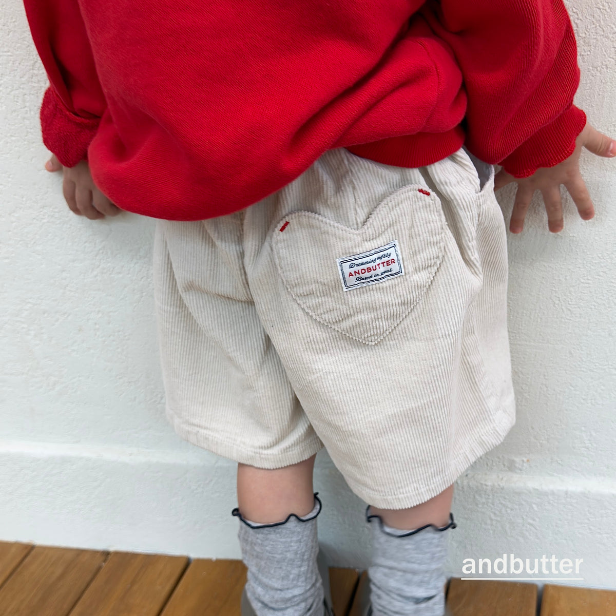 andbutter Heart Corduroy Shorts