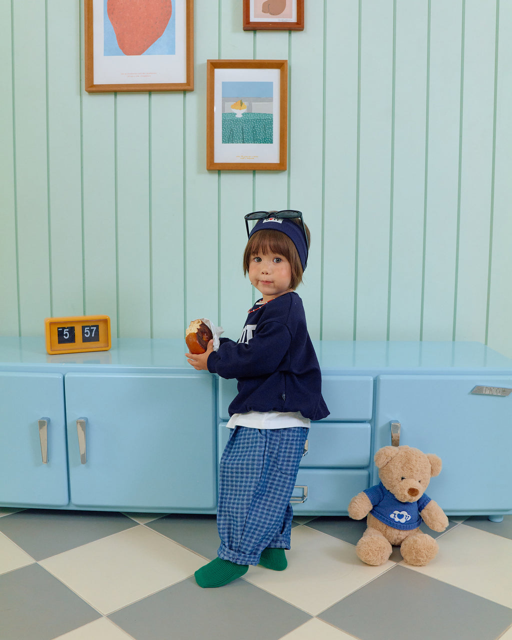Oott Bebe Denim Check Pants