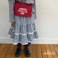 andbutter Check Tiered Skirt