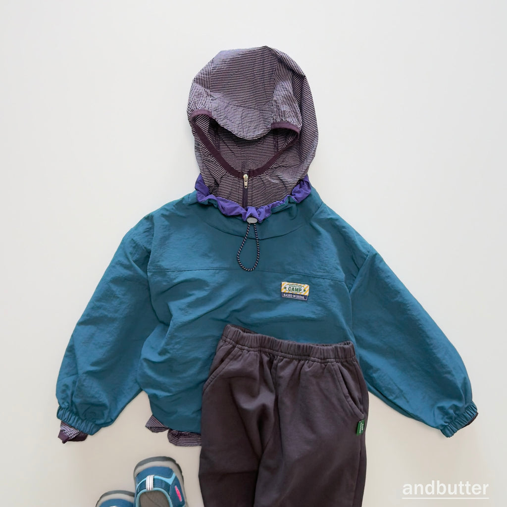 andbutter Color Neck Anorak