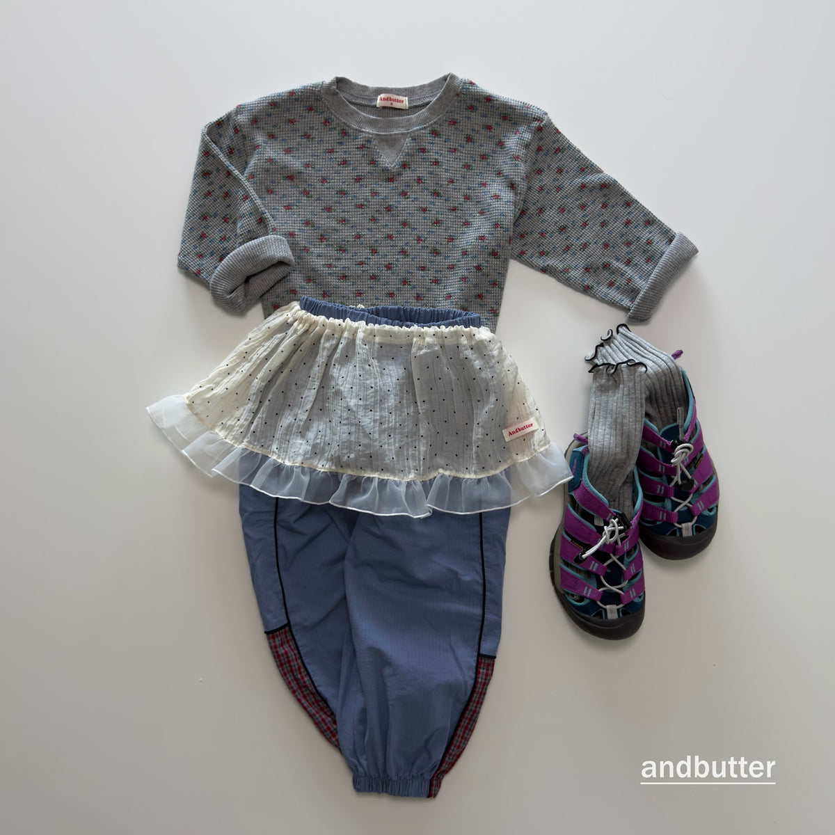 andbutter Wrinkle Dot Layered Skirt