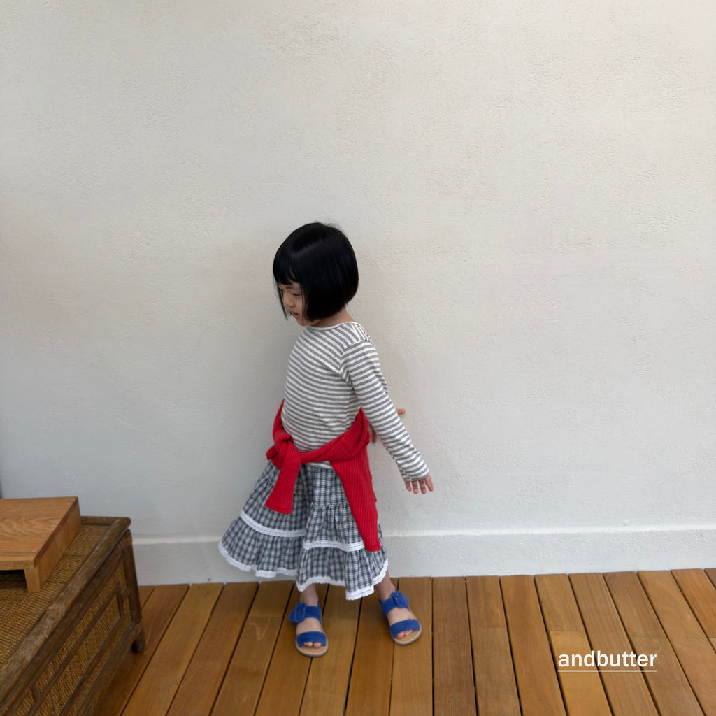 andbutter Check Tiered Skirt