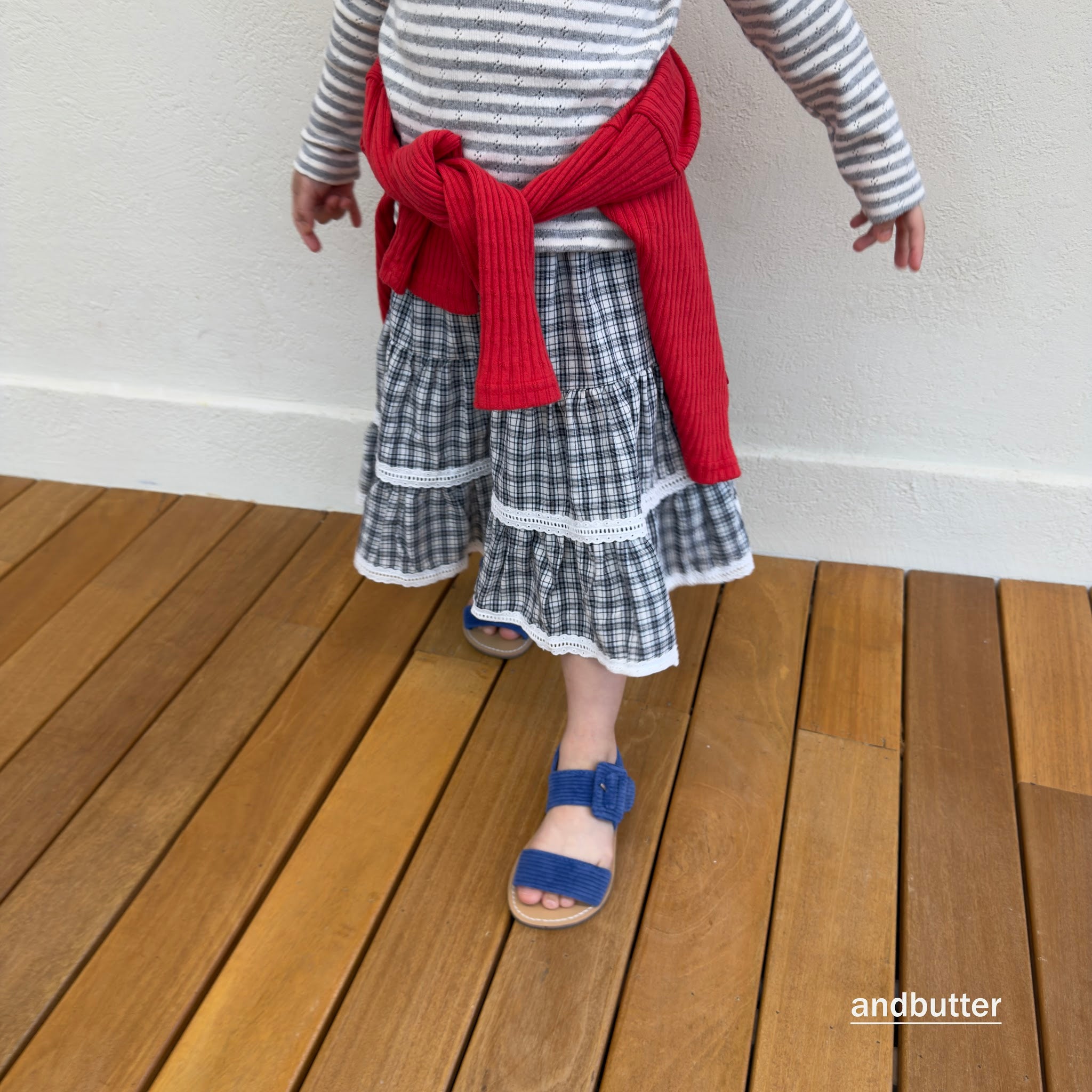 andbutter Check Tiered Skirt