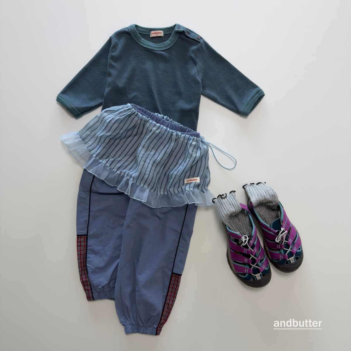 andbutter String Stripe Skirt