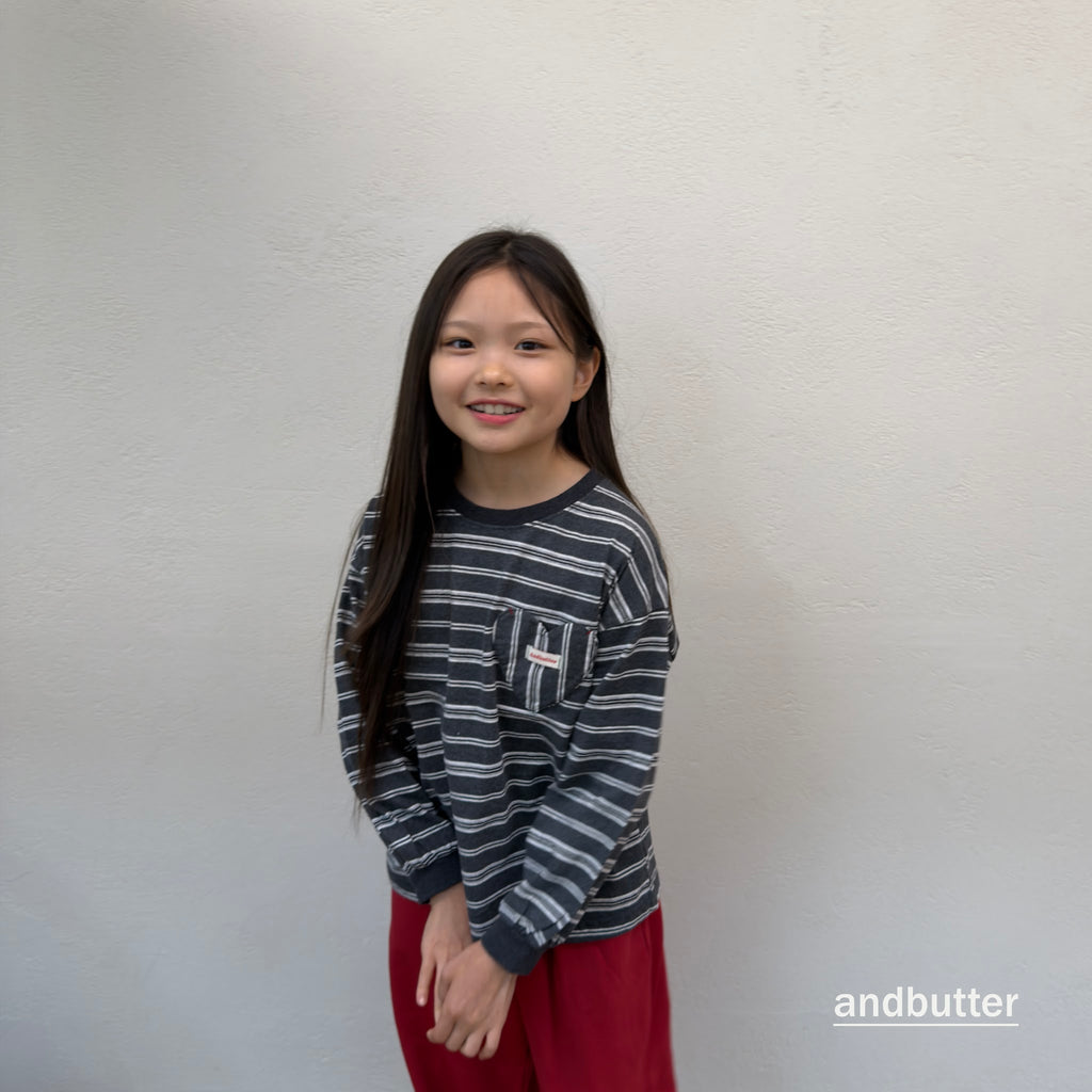 andbutter Heart Pocket Stripe T-Shirt