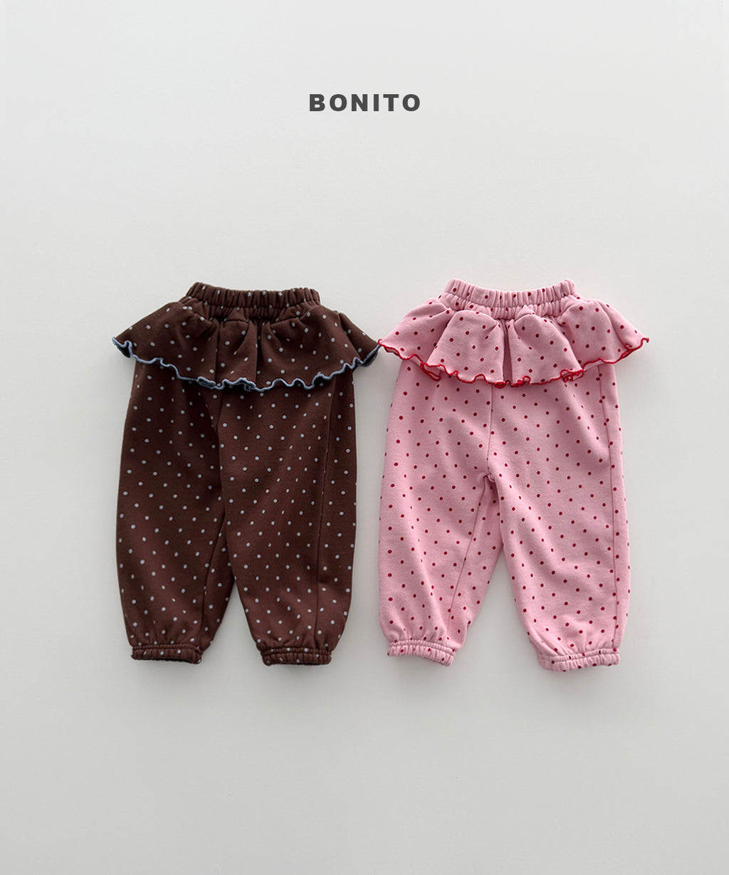 Dot Frill Jogger Pants