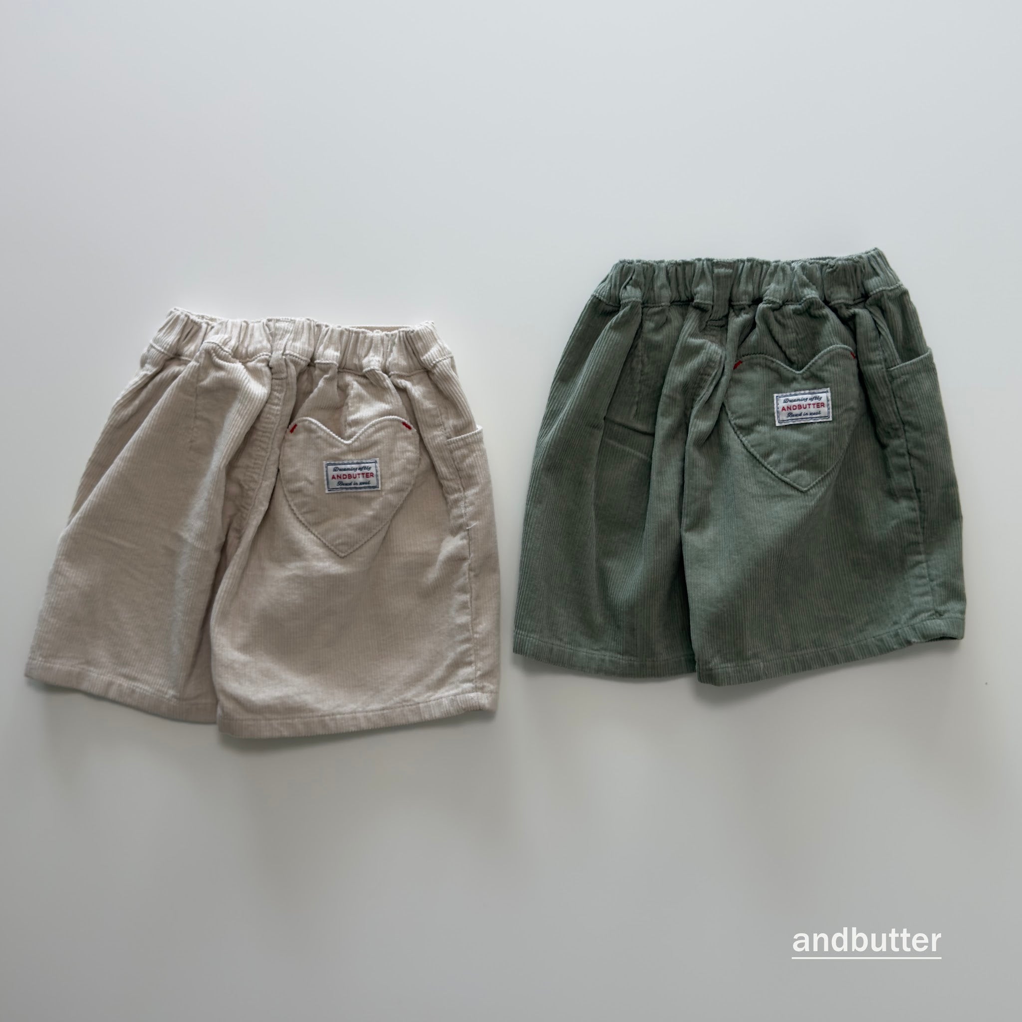 andbutter Heart Corduroy Shorts