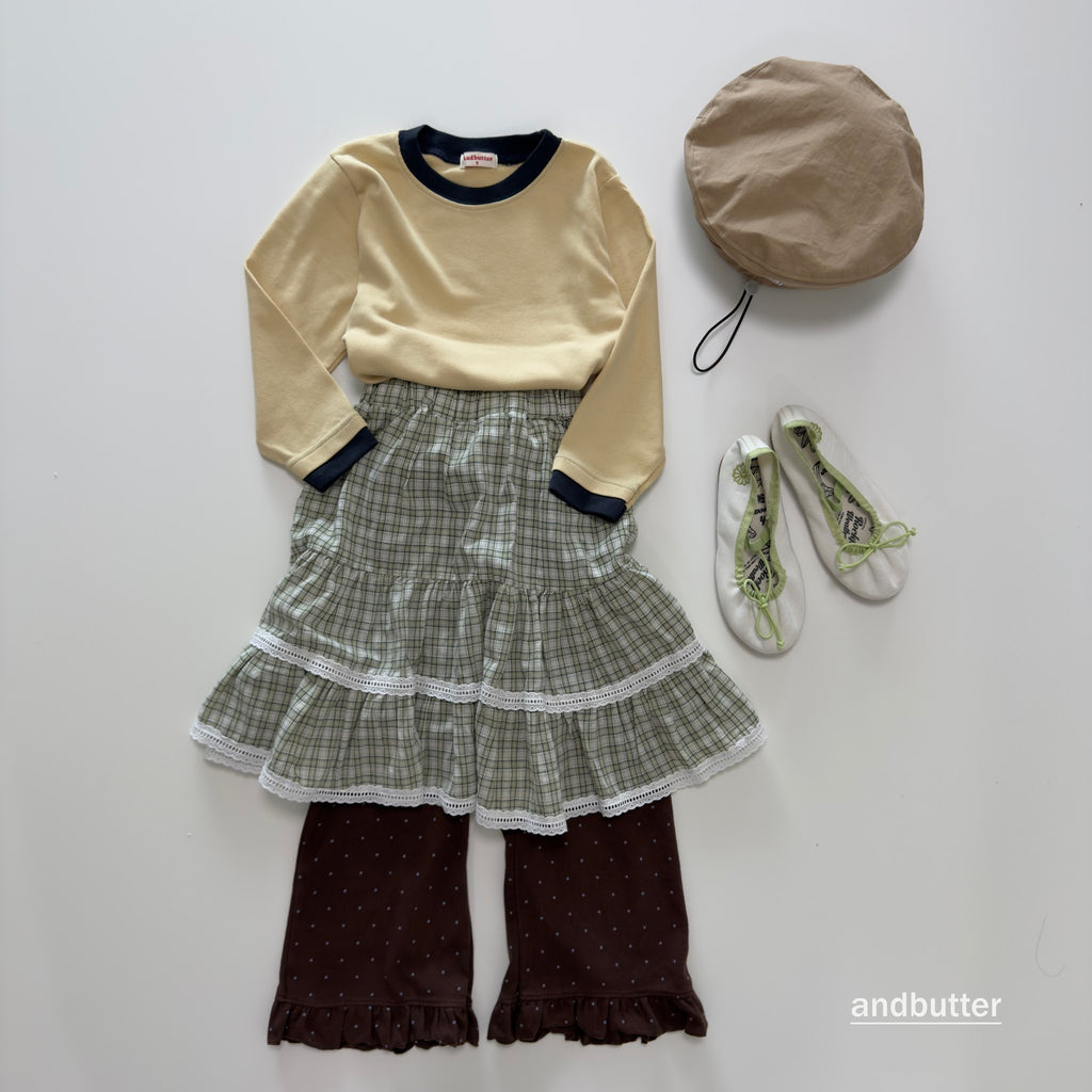 andbutter Check Tiered Skirt
