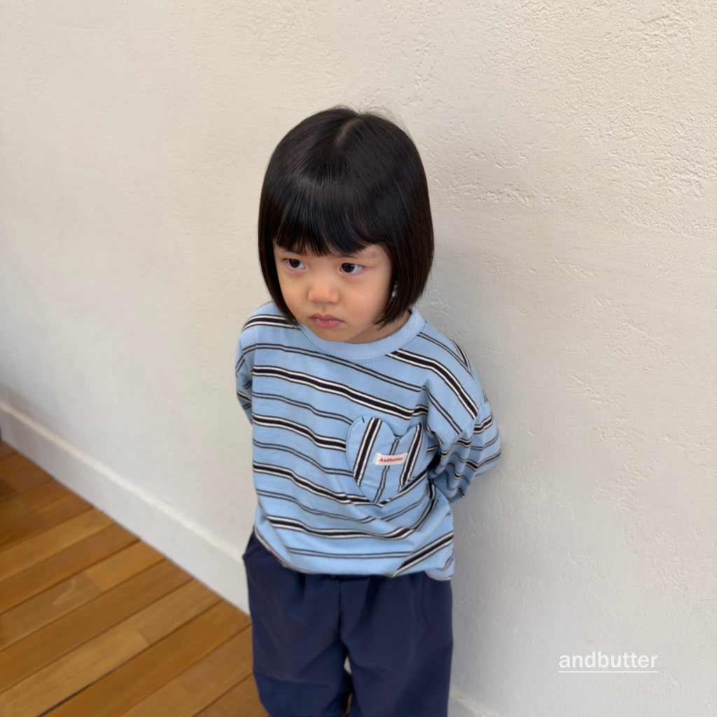 andbutter Heart Pocket Stripe T-Shirt