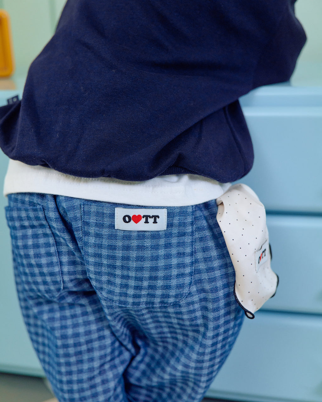 Oott Bebe Denim Check Pants