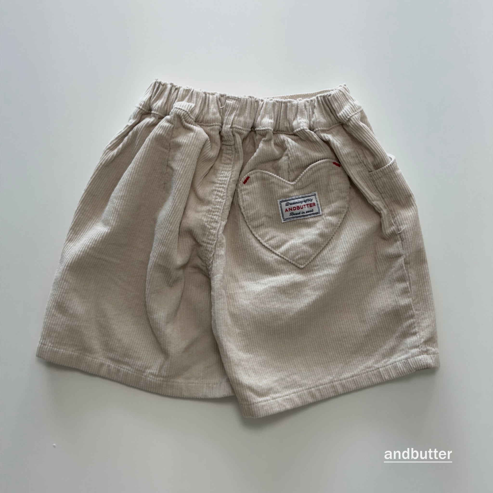 andbutter Heart Corduroy Shorts
