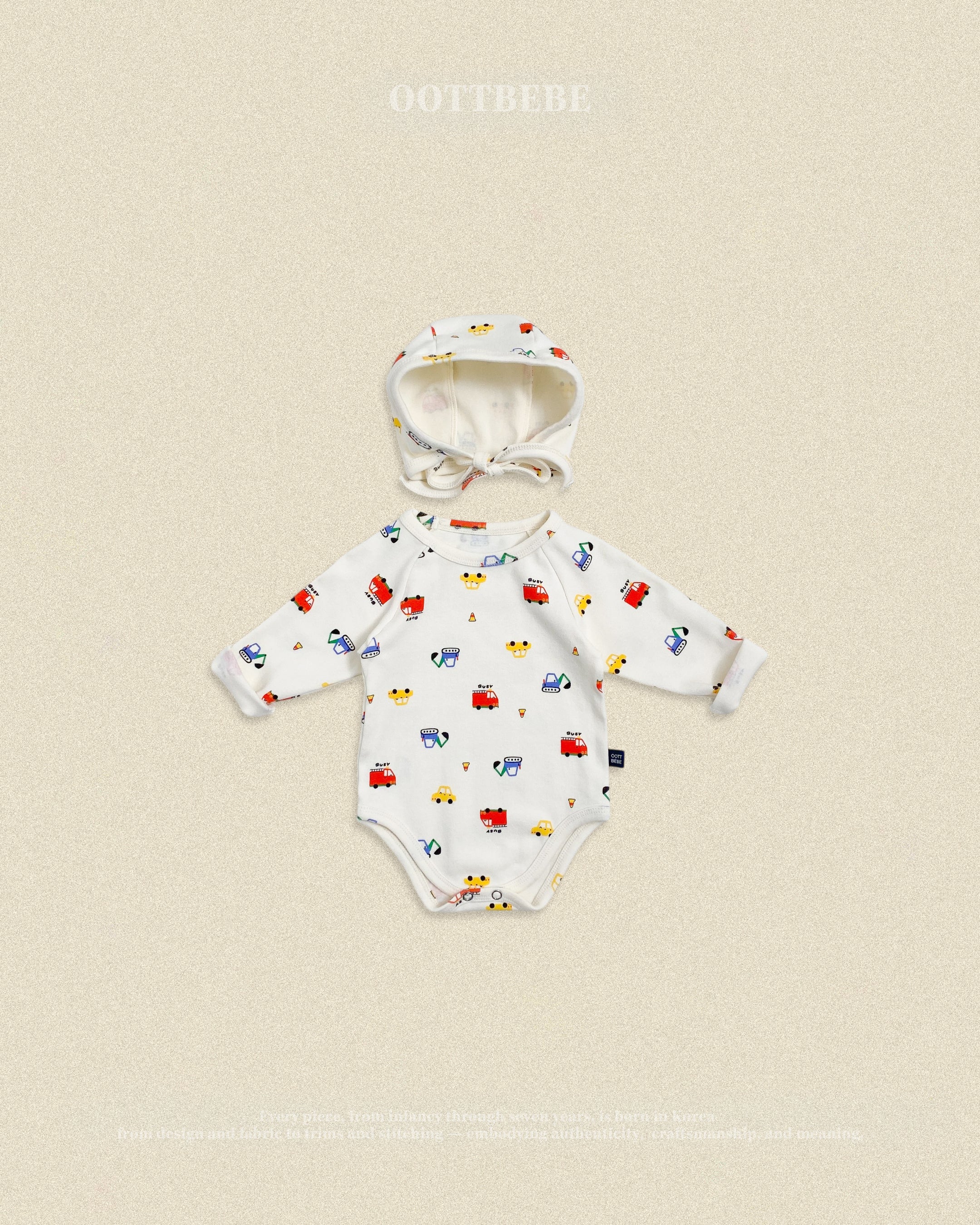 Oott Bebe Car Suit Bonnet Set