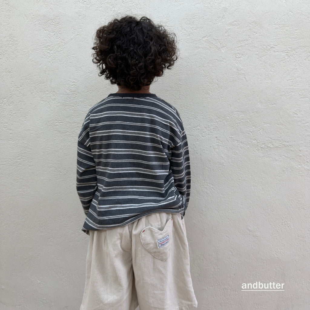 andbutter Heart Pocket Stripe T-Shirt