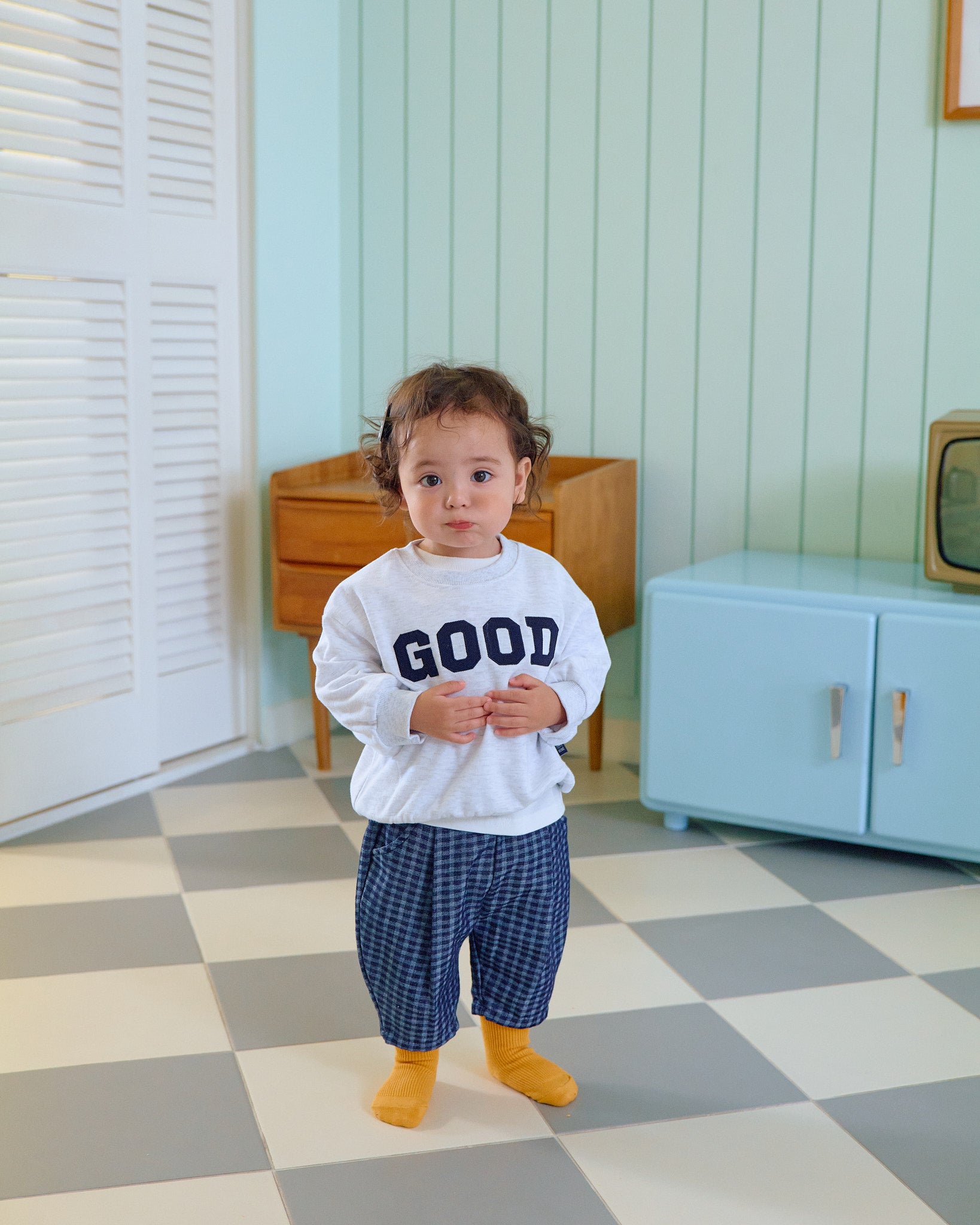 Oott Bebe Denim Check Pants