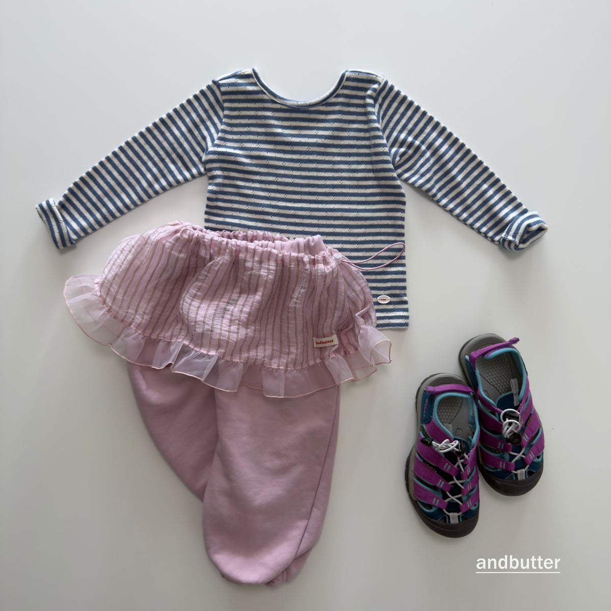 andbutter String Stripe Skirt