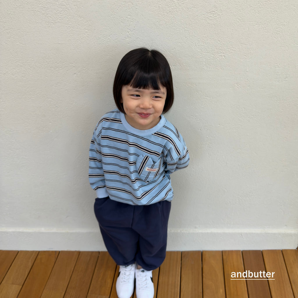 andbutter Heart Pocket Stripe T-Shirt