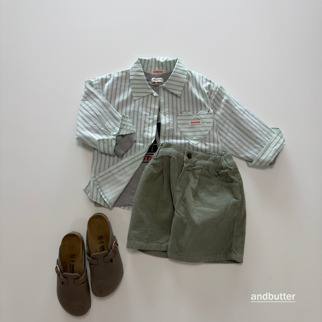 andbutter Heart Corduroy Shorts