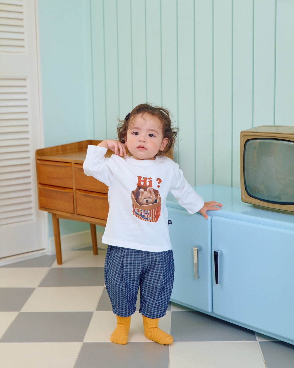 Oott Bebe Denim Check Pants