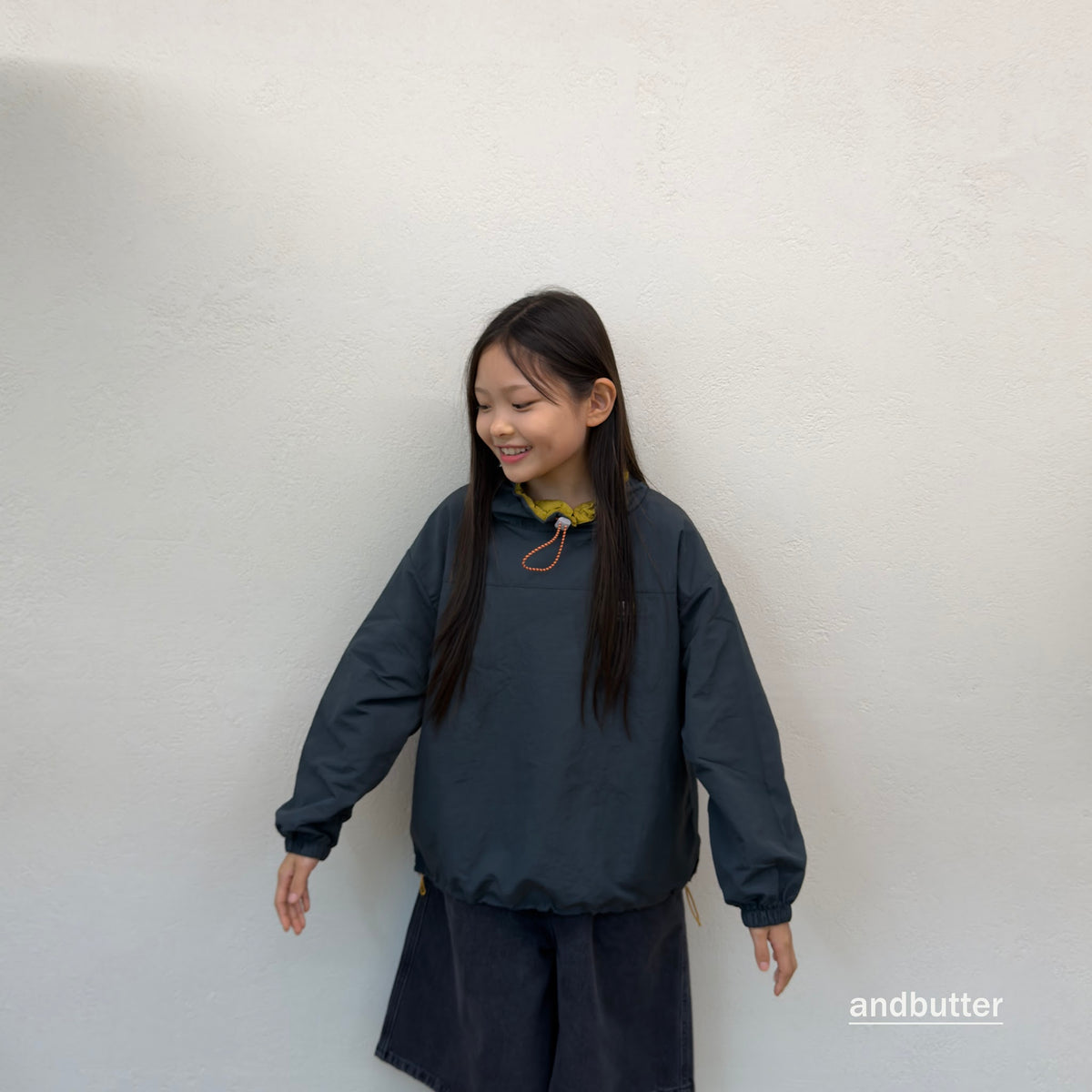 andbutter Color Neck Anorak