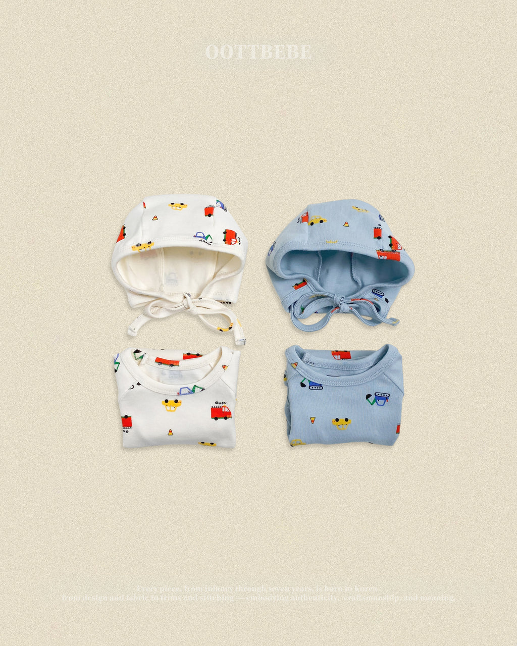 Oott Bebe Car Suit Bonnet Set
