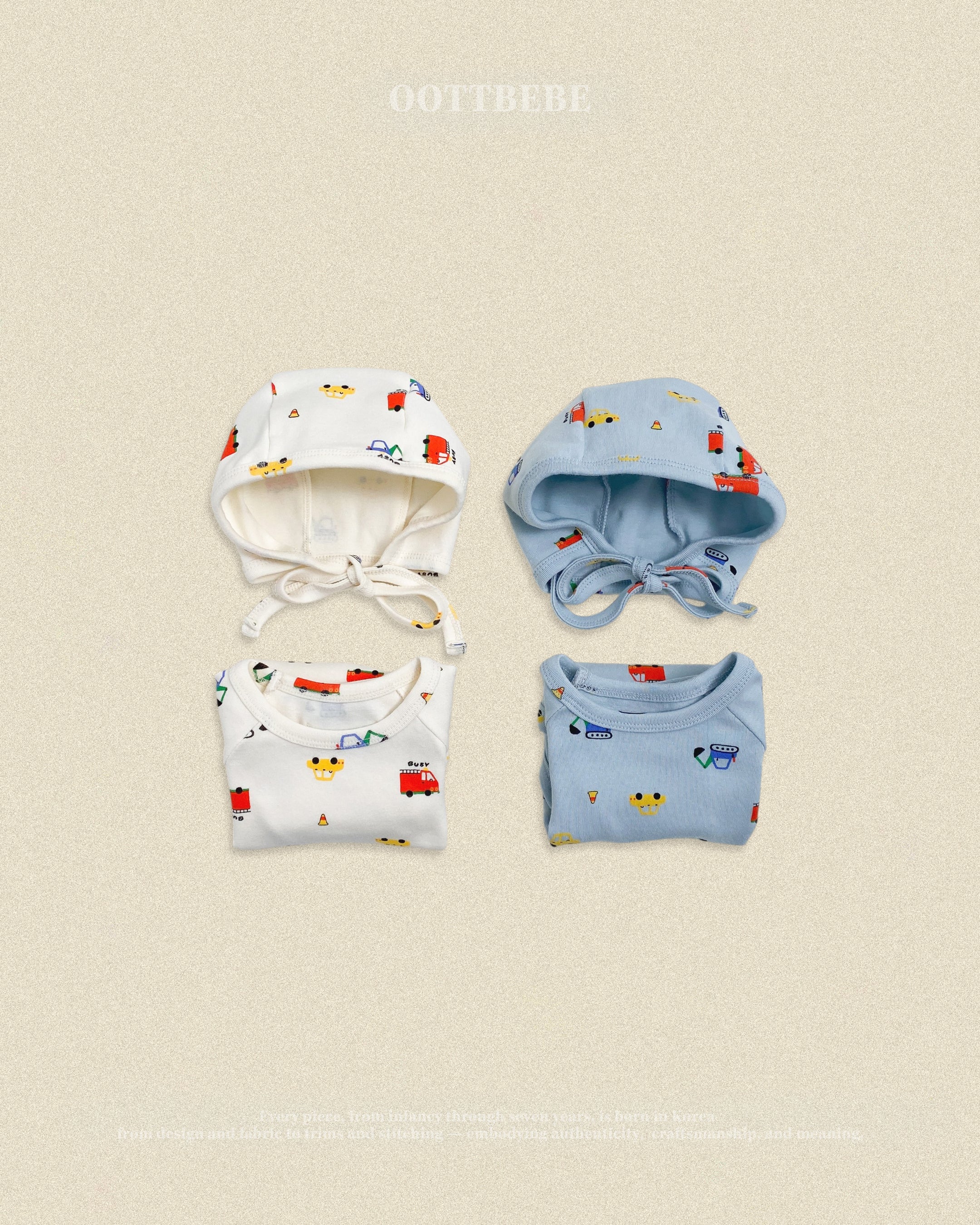 Oott Bebe Car Suit Bonnet Set