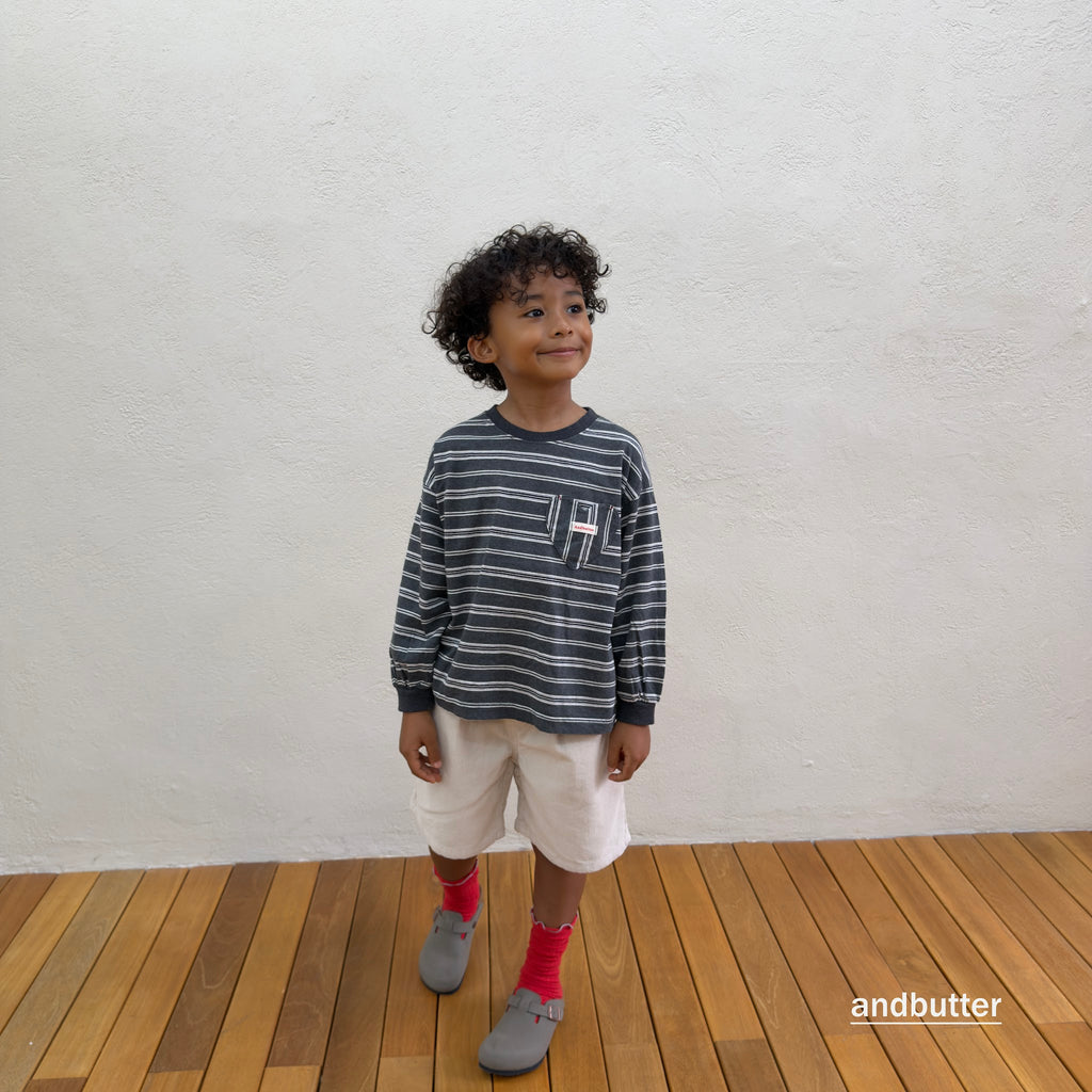 andbutter Heart Pocket Stripe T-Shirt