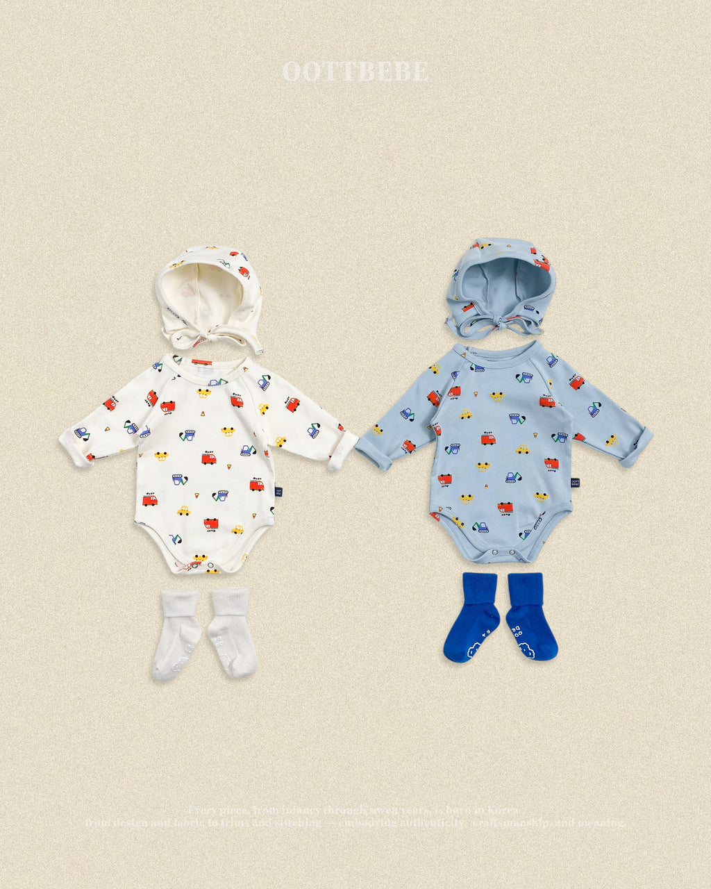 Oott Bebe Car Suit Bonnet Set