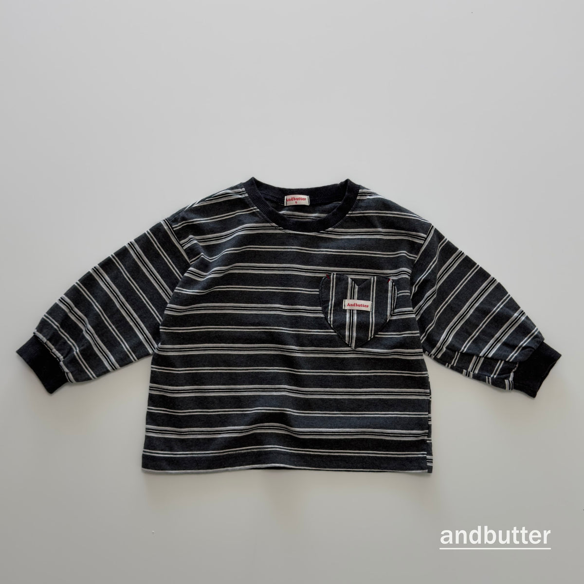 andbutter Heart Pocket Stripe T-Shirt