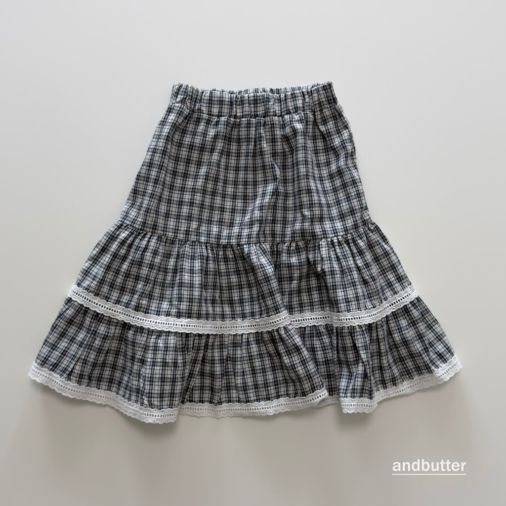 andbutter Check Tiered Skirt