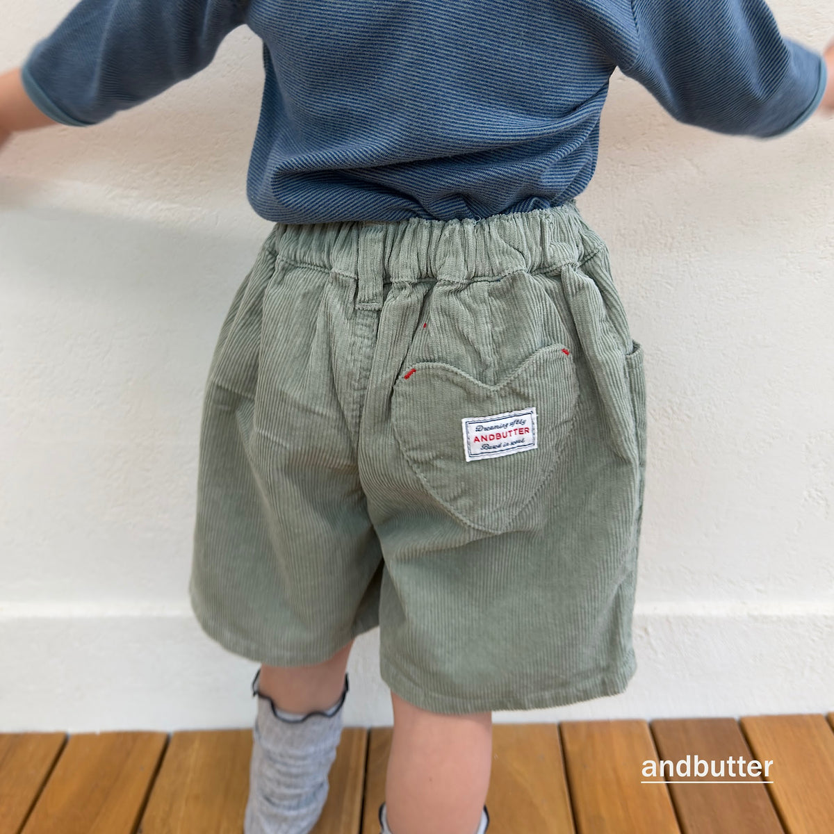 andbutter Heart Corduroy Shorts