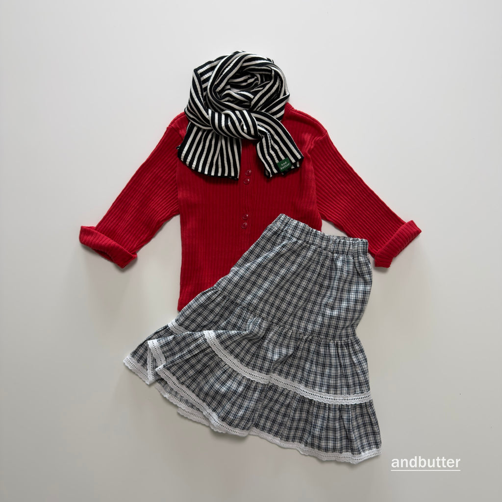 andbutter Check Tiered Skirt